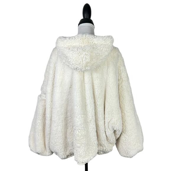 Free People Movement | Take a Moment Ivory Faux Fur Hooded Oversized Jacket - Picture 5 of 16